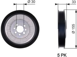 GATES Szíjtárcsa, főtengely GATES TVD1088 for SEAT, SKODA, VW, AUDI (TVD1088)