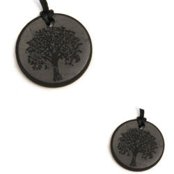  Pandantiv Shungit Rusia cu Arborele Vietii - Protectie EMF 50x50x3-4 mm - 1 Buc - concepttropic - 120,00 RON
