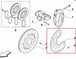 Alfa Romeo OE Féktárcsavédő Alfa Romeo Stelvio 2.0 2.2 bal hátsó