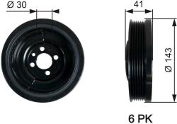 GATES Szíjtárcsa, főtengely GATES TVD1031 for VW, SEAT, AUDI, SKODA (TVD1031)