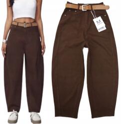 M. Sara Balloon Női Farmer Nadrág Barna Csokoládé Magas Derekú 34 Xs