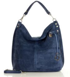 Genuine Leather MARCO MAZZINI Bőr válltáska Renella nubuk | sötétkék