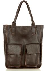 MAZZINI MARCO MAZZINI Ravenna bőr shopper táska | barna kávé