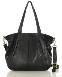 Marco Mazzini Puha bőr shopper táska | fekete - top-brands - 47 421 Ft