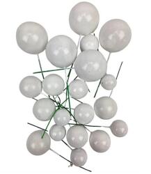 Vegyes drótos bogyó csomag, fehér. 20 db/cs