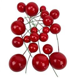 Vegyes drótos bogyó csomag, piros. 20 db/cs