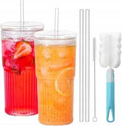  Átlátszó üveg poharak vízhez 2 db Dazztime 570ml (4666941685781659685)