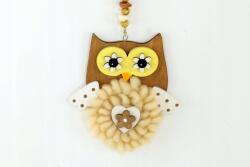 Autronic Plüss és strassz bagoly, fa függődísz. MO809881 (au-MO809881)