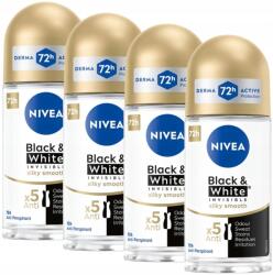 Nivea Black&White Invisible Silky Smooth izzadásgátló roll-on 4x50ml (5906496607011)