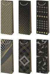  Mintás Black&Gold papír italtáska 13x38x11 cm