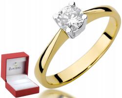 ZŁOCISTO Klasszikus Arany Eljegyzési Gyűrű Gyémánttal Női (biżuteria na urodziny imieniny rocznicę)
