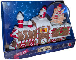  Karácsonyi mézeskalács vonat hógömbbel - zenével és világítással (3218338_A)