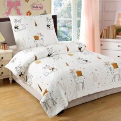  Gold Present ágyneműhuzat, rénszarvas ajándékokkal fehér alapon, mikroflanel, 140x200cm +… (GOLD PRESENT)