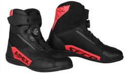 SECA Apex Pro Black Fluo Red Rövid Szárú Városi Motoros Cipő Fekete
