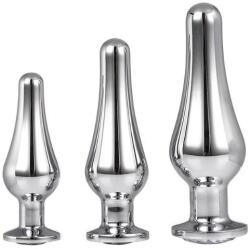 DreamToys Set 3 Dopuri Anale Pleasure Plug Argintiu Gleaming Love
