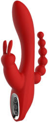 DreamToys Vibrator Hera Red Revolution, 7+3 Moduri VIbratii, Silicon, USB, Rosu, 21 cm Vibrator