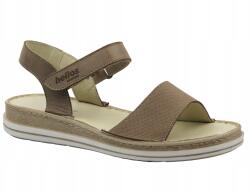 Helios Női Szandál Helios Komfort 127 Bézs Tépőzáras Bőr Könnyű Nyári (127.02)
