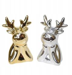 Dommio Kerámia rénszarvas, arany és ezüst, 11 cm, 2 db-os készlet (DA-8630-8633)