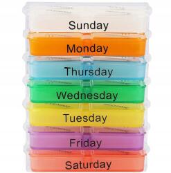 Aptel Gyógyszertároló Doboz Rendező Kazetta 7 Napos Heti Rekeszek 4 Nap (APT_AG424D)