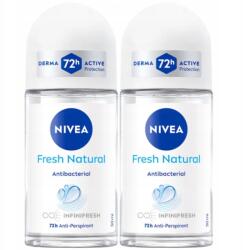 Nivea Fresh Natural izzadásgátló golyós dezodor nőknek Roll-On 72H 2x50ml (5906496606960)