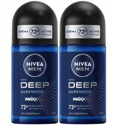 NIVEA Men Deep Dark Wood Férfi izzadásgátló golyós dezodor 72H 2x50ml (5905930224029)