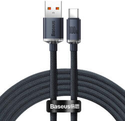 Baseus Cablu Baseus Crystal Shine USB la USB-C, 5A, 1, 2 m (negru)
