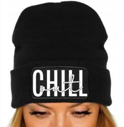  Női Téli Sapka Fekete Ősz Tél Vicces Divatos Nyomtatás Chill Out (Czapka Czarna Zimowa Damska Nadruk)