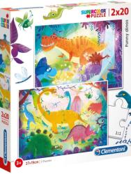 Clementoni - Puzzle 2x20 Funny Dinosaurs - 40 - 99 piese