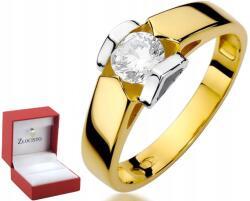 ZŁOCISTO Arany Eljegyzési Gyűrű Gyémánttal Női (biżuteria na urodziny imieniny rocznicę) - allegro - 697 425 Ft