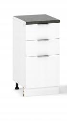 ULWE Konyhaszekrény Álló Alsó 40cm 3 Fiókos Metalbox Fehér Matt (T-SD 40 2+1 M B/BM)