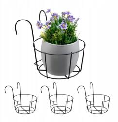 Relaxdays Fém fekete virágtartó Relaxdays 4 db (10049549)