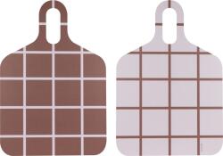 Muurla Tocător și tavă de servire Checks & Stripes 30 x 44 cm maro-bej (2340-3044-03) Tava