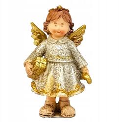 Top Gift Angyalka Figura Csillámporral 12CM Emlék Ajándék Dekoráció (152-392)