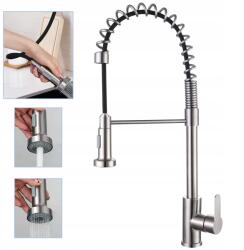 Maibang Konyhai Csaptelep Kétfunkciós Csaptelep Kihúzható Kifolyócsővel Szálcsiszolt Acél (K1075v3)