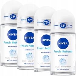 Nivea Fresh Natural izzadásgátló golyós dezodor nőknek Roll-On 72H 4x50ml (5906496607004)