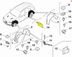 Alfa Romeo OE Alfa Romeo Stelvio jobb hátsó kerékjárati küszöbvédő