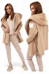  Velsatino kapucnis kabát bézs. Plus size méret 48, 50, 52