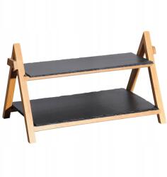 KESPER Polc, 2 szintes, 45 x 27 x 24 cm, pala/bambusz Kesper 38118 (38118)