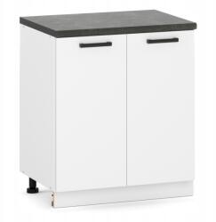 ULWE 80cm alsó konyhaszekrény, fehér matt, 2 ajtós, laminált bútorlap, 82cm magas (E-SD 80 2D B/BM)