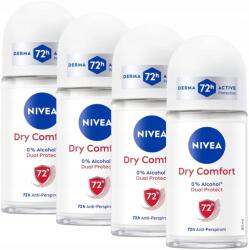 Nivea Dry Comfort női izzadásgátló golyós dezodor 72H 4x50ml (5906496607028)