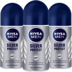 NIVEA Men Silver Protect Férfi izzadásgátló golyós dezodor 48H 3x50ml (5905930224098)