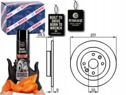 Bosch Féktárcsák 2DB Hátsó Mazda 323 C IV 323 F IV 32 #Petrolhead Pro+ Kit2