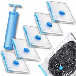  5 darabos készlet 60x80 cm-es vákuumzsák szekrényhez, vákuumzsák tároló, pumpával (Zestaw 5 szt worki próżniowe na ubrania 60x80)