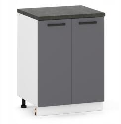 ULWE Konyhaszekrény Álló 2D Alsó 60cm Grafit Mellékelt Modul Könyvespolc Szett (E-SD 60 2D B/A)