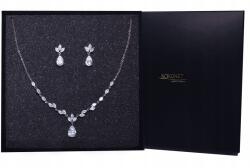 Kokonet Esküvői ékszerszett nyaklánc fülbevaló ezüst Finom (Komplet ślubny naszyjnik kolczyki)