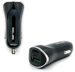 Beline Autós Töltő 1xUSB/1xUSB-C 30W fekete