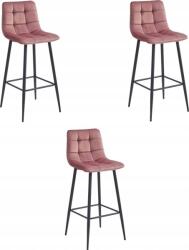 Leobert Hoker ARCETO - bársony sötét rózsaszín/lábak fekete x 3