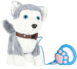  Interaktív Husky Kutyus Pórázon - Sétáló, Ugató Plüssjáték (KX3028)