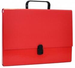 Office Products Servieta din carton laminat, A4/5cm, cu inchidere si maner, Office Products - rosu (OF-21187811-04)