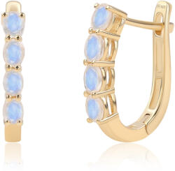  Arannyal Bevont Ezüst Fülbevaló " AA" Osztályú Szivárvány Holdkővel, ROS456